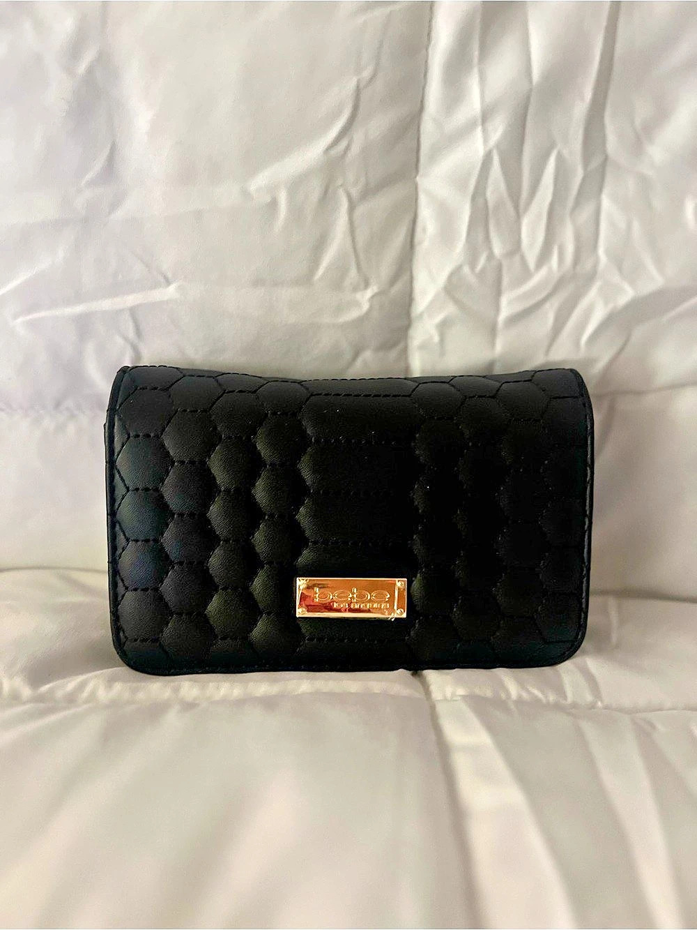Bebe Katy Crossbody Quilted Bag in Black NWT